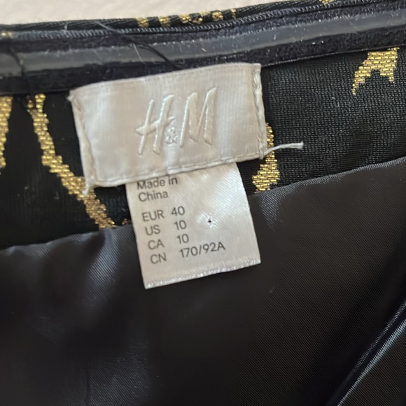 NWOT H&M Black Gold Strapless Mini Party Dress with Pockets 10 - Picture 11 of 12